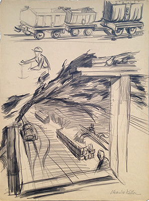 Sketch for Subway Series-11 by Charles Keller.