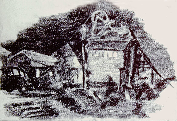Coal Tipple at Night by Charles Keller.