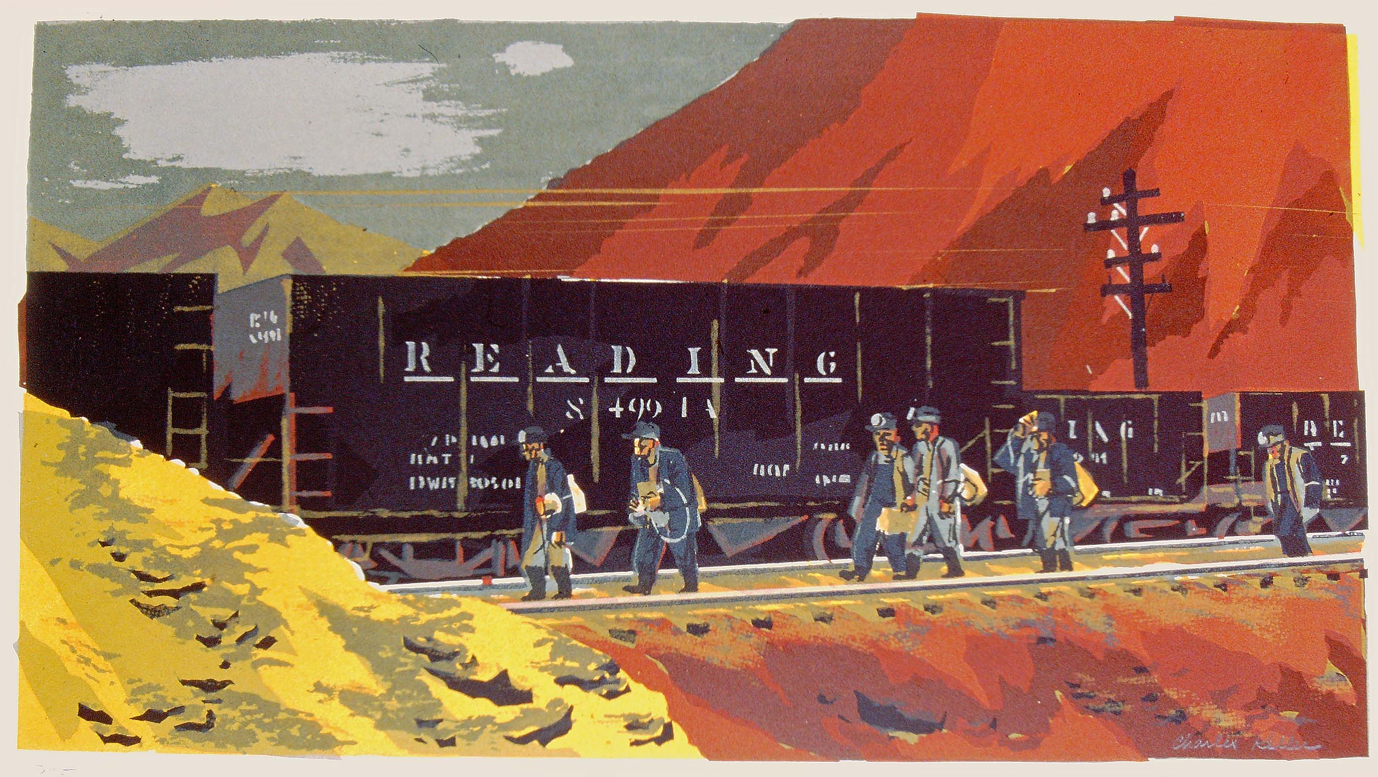 Swing Shift, serigraph, 8 x 10 inches, 1942