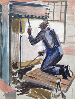 Bagging Cottonseed Hulls by Charles Keller.