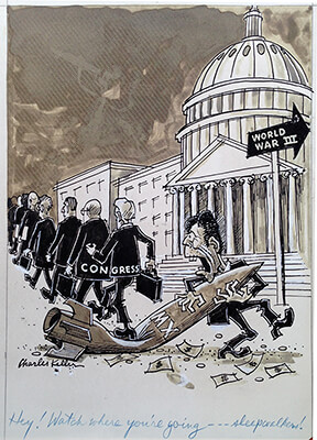 Cartoon for Daily World by Charles Keller.