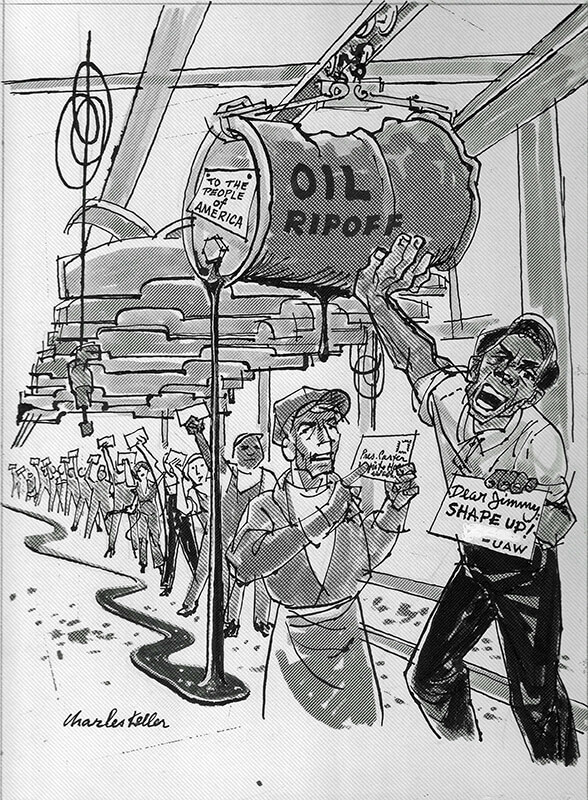 Cartoon for Daily World by Charles Keller.