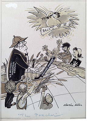 Cartoon for Daily World by Charles Keller.