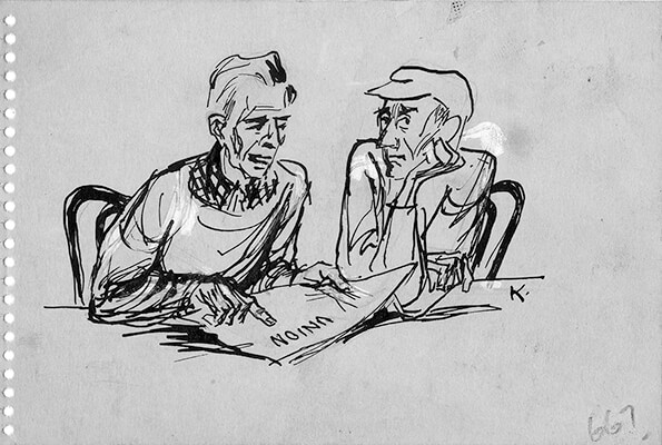 Cartoon for March of Labor by Charles Keller.