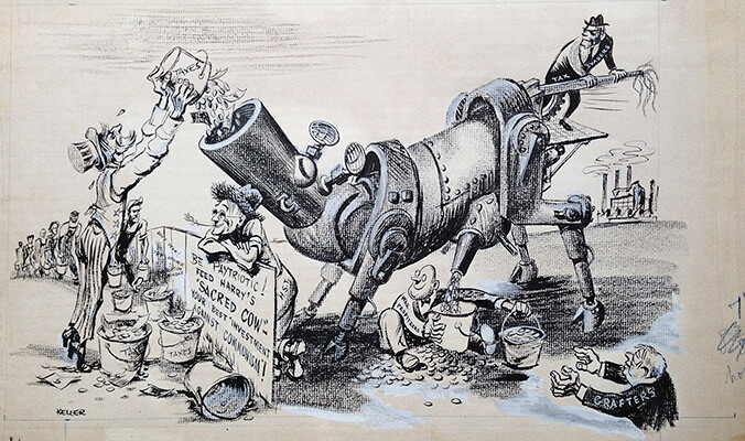 Cartoon for March of Labor by Charles Keller.
