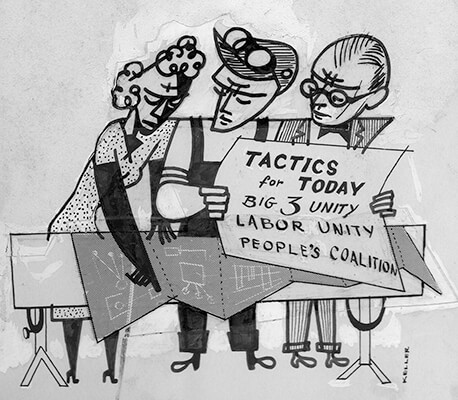 Cartoon for New Masses by Charles Keller.
