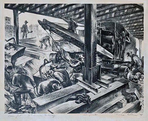Open Cut, lithograph by Charles Keller.