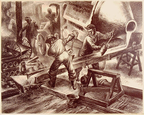 Concrete Foundation, lithograph by Charles Keller.
