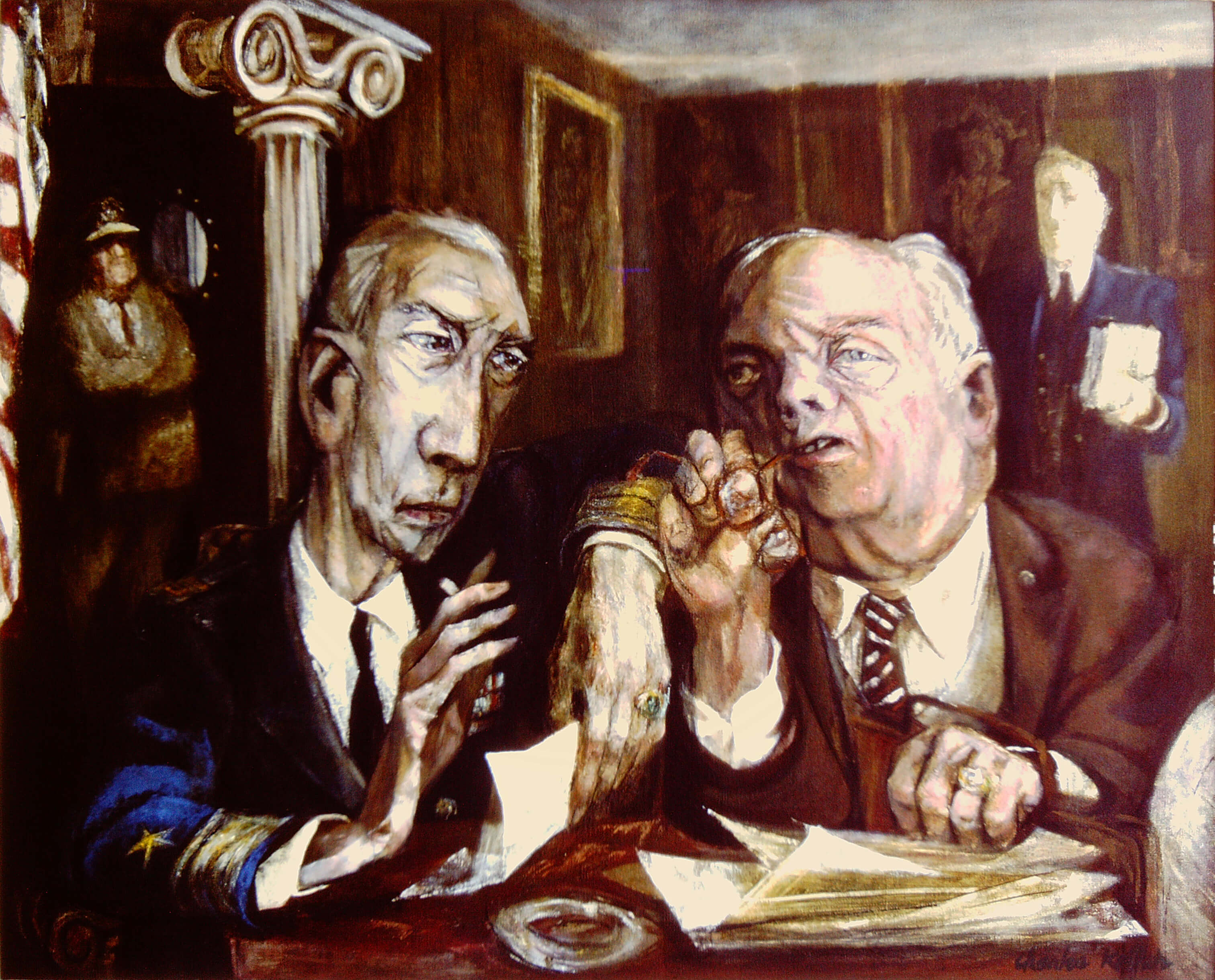 The Peace Makers, oil on canvas, 28 x 34 inches, 1954