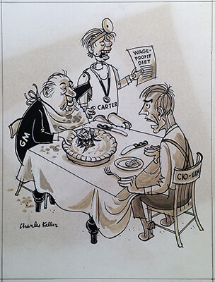 Cartoon People’s Daily World by Charles Keller.