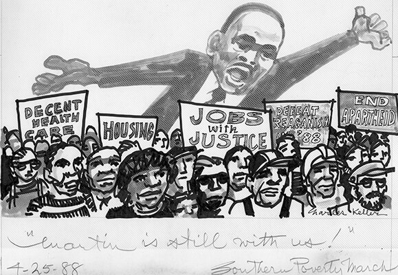 Cartoon People’s Daily World by Charles Keller.
