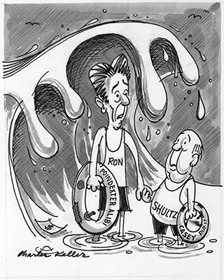 Cartoon People’s Daily World by Charles Keller.