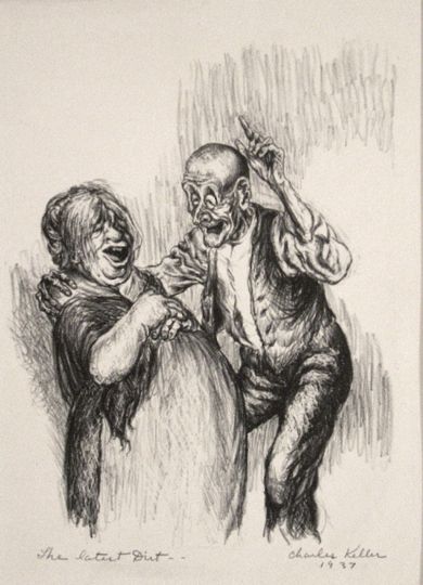 1937 9x7 Lithograph entitled The Latest Dirt